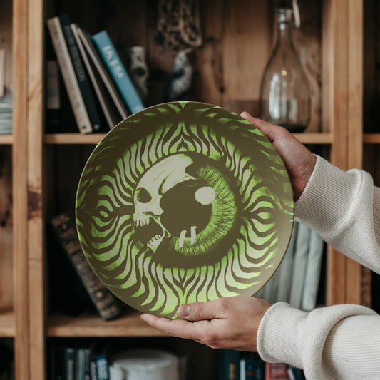 Psychedelic Skull Eye Plate - Green
