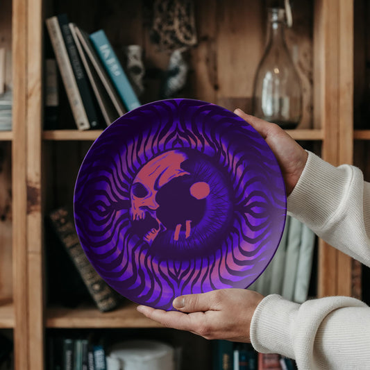 Psychedelic Skull Eye Plate- Purple