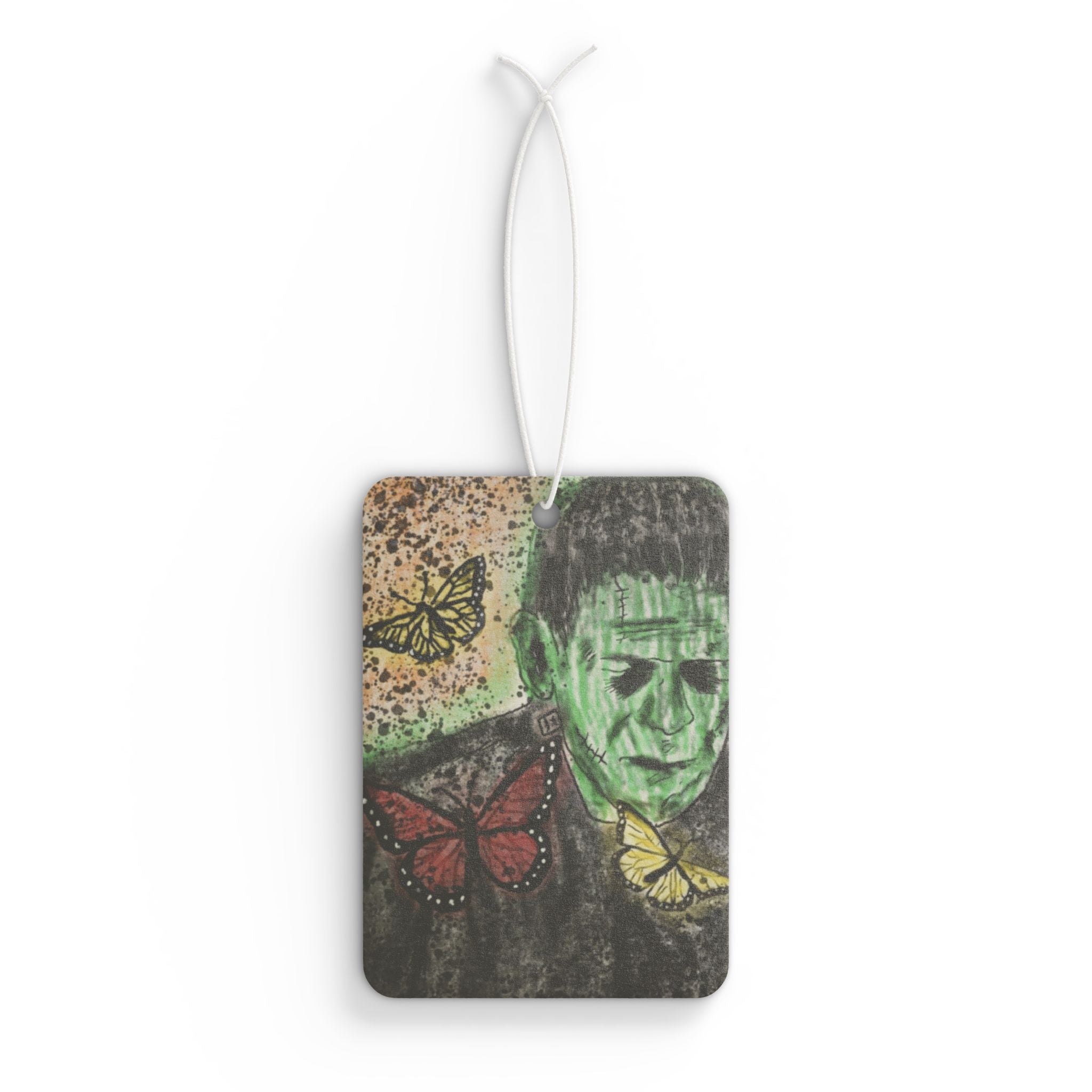 Frankenstein Butterfly Car Air Freshener | Unique Auto Decor, Gift for Horror Fans, Home Fragrance, Halloween Decor, Vintage Style