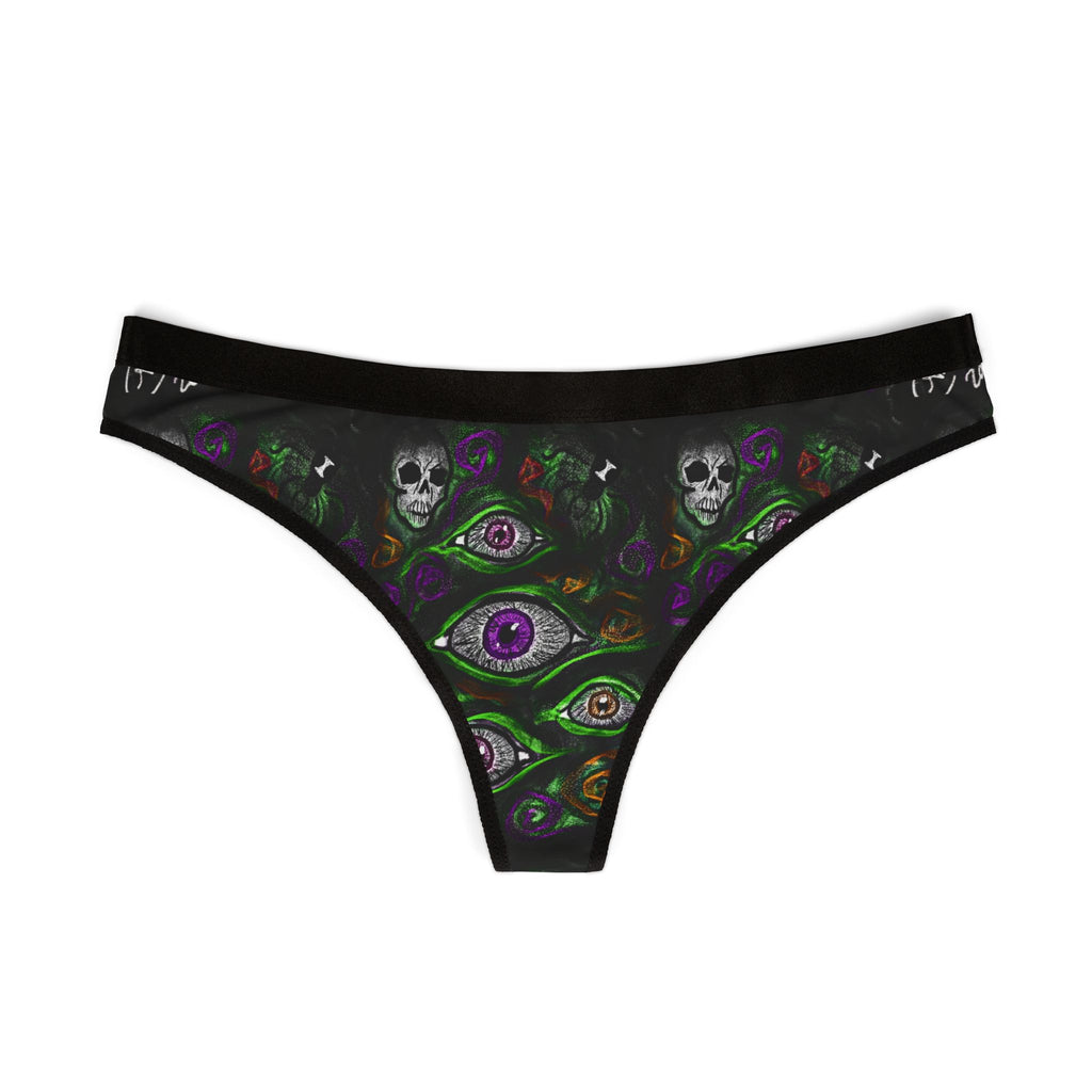 Mystical Skull Thongs, Boho Underwear, Halloween Lingerie, Gift for Her, Eye Catching Intimates