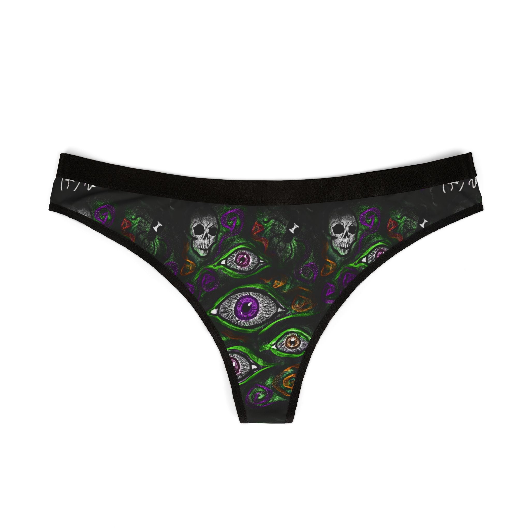 Mystical Skull Thongs, Boho Underwear, Halloween Lingerie, Gift for Her, Eye Catching Intimates