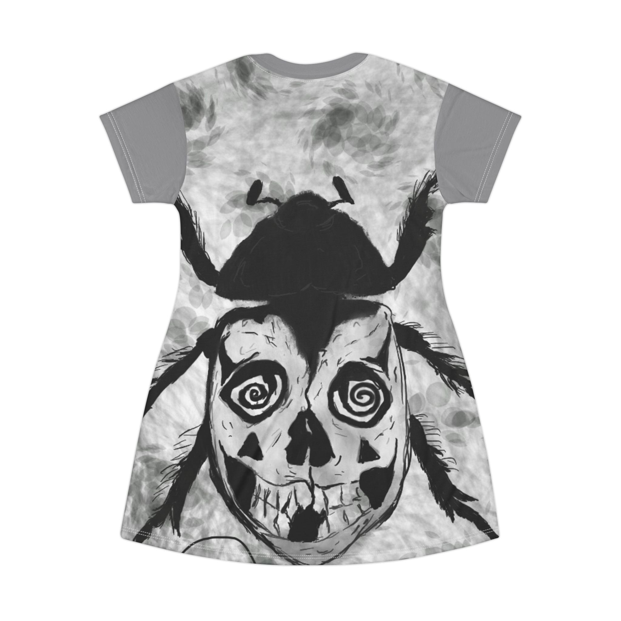 Gothic Skull T-Shirt Dress, Edgy Fashion, Alternative Style, Casual Wear, Halloween Outfit, Unique Gift