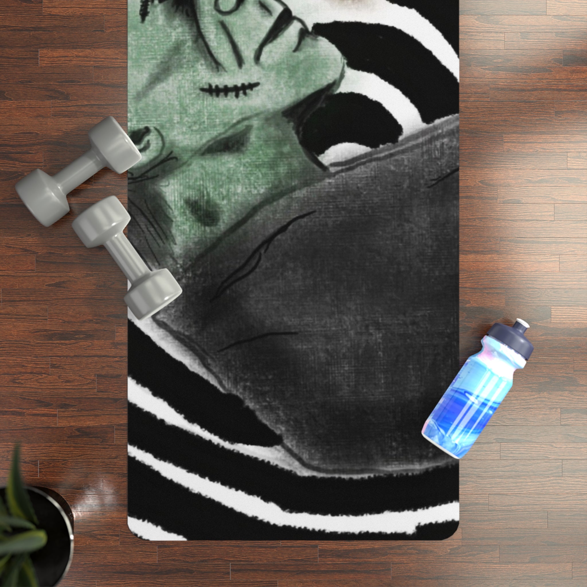 Frankenstein-Inspired Yoga Mat, Unique Exercise Mat, Gift for Yoga Lovers, Fitness Essential, Halloween Decor, Home Workout