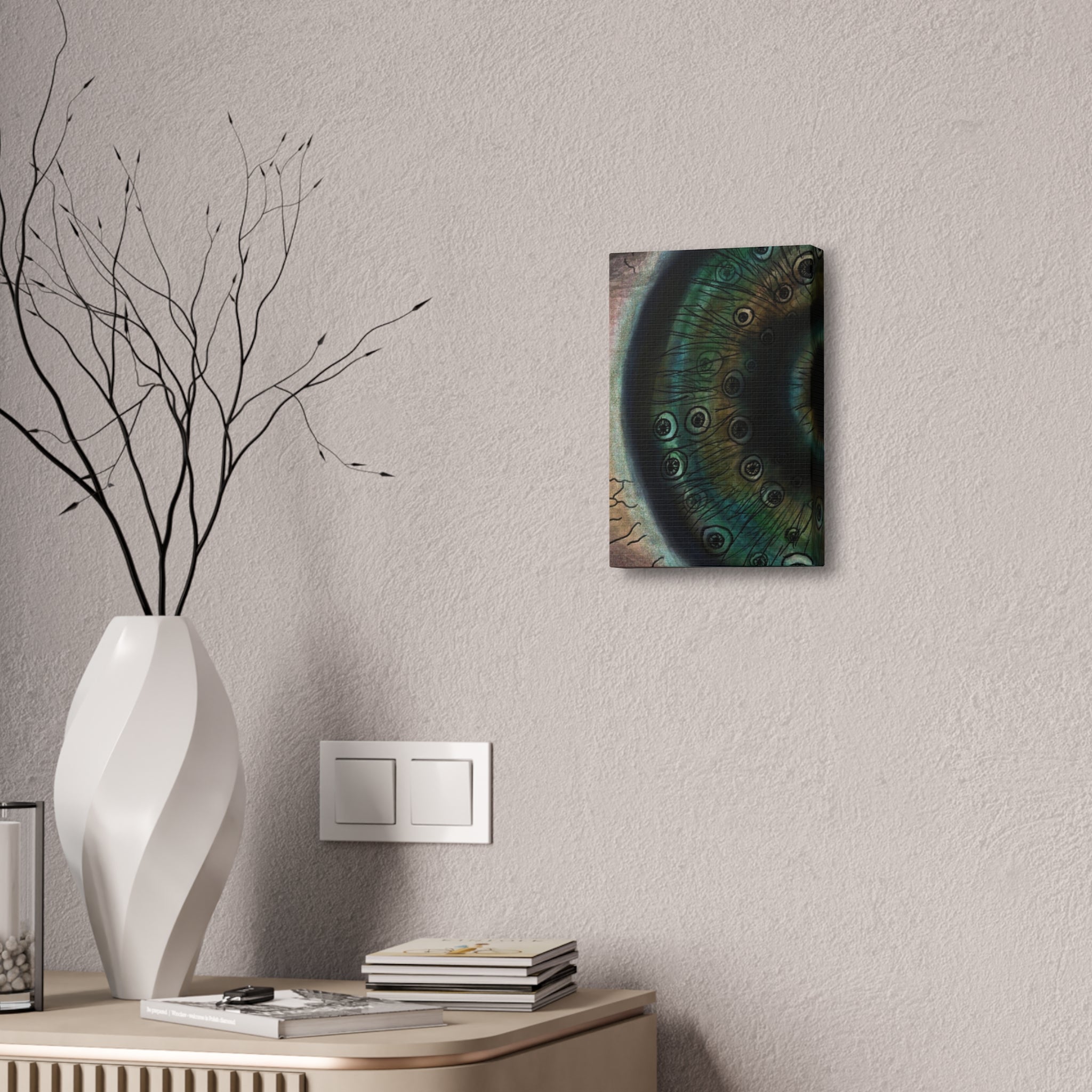 Mystical Eye Canvas Art Print, Eye Shadow Box Wall Decor, Home Aesthetic Artwork, Gift for Art Lovers, Unique Wall Art