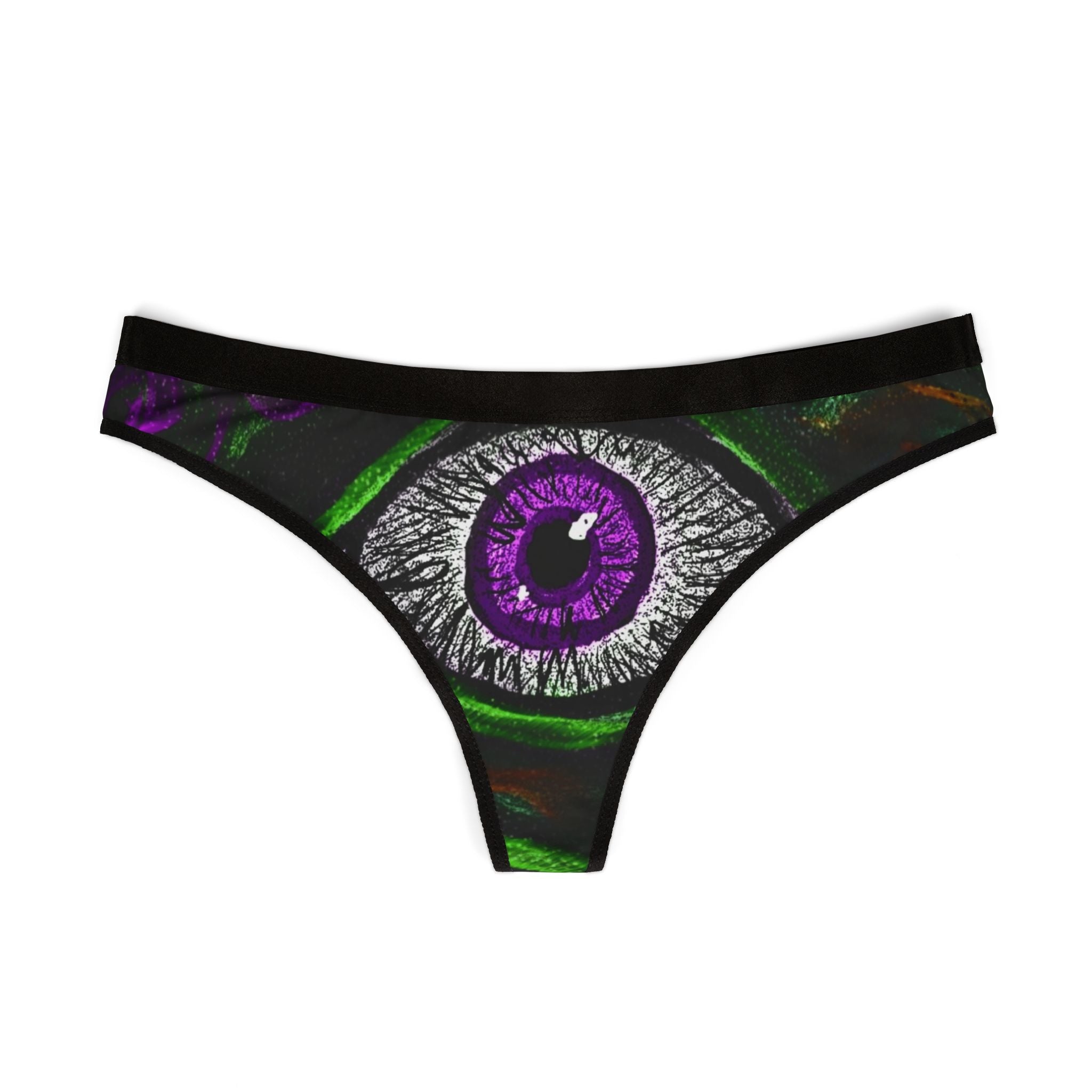 Stylish Women's Thongs with Eye Design - Unique Underwear for Everyday Comfort, Gifts for Her, Halloween Lingerie, Bold Fashion Statement