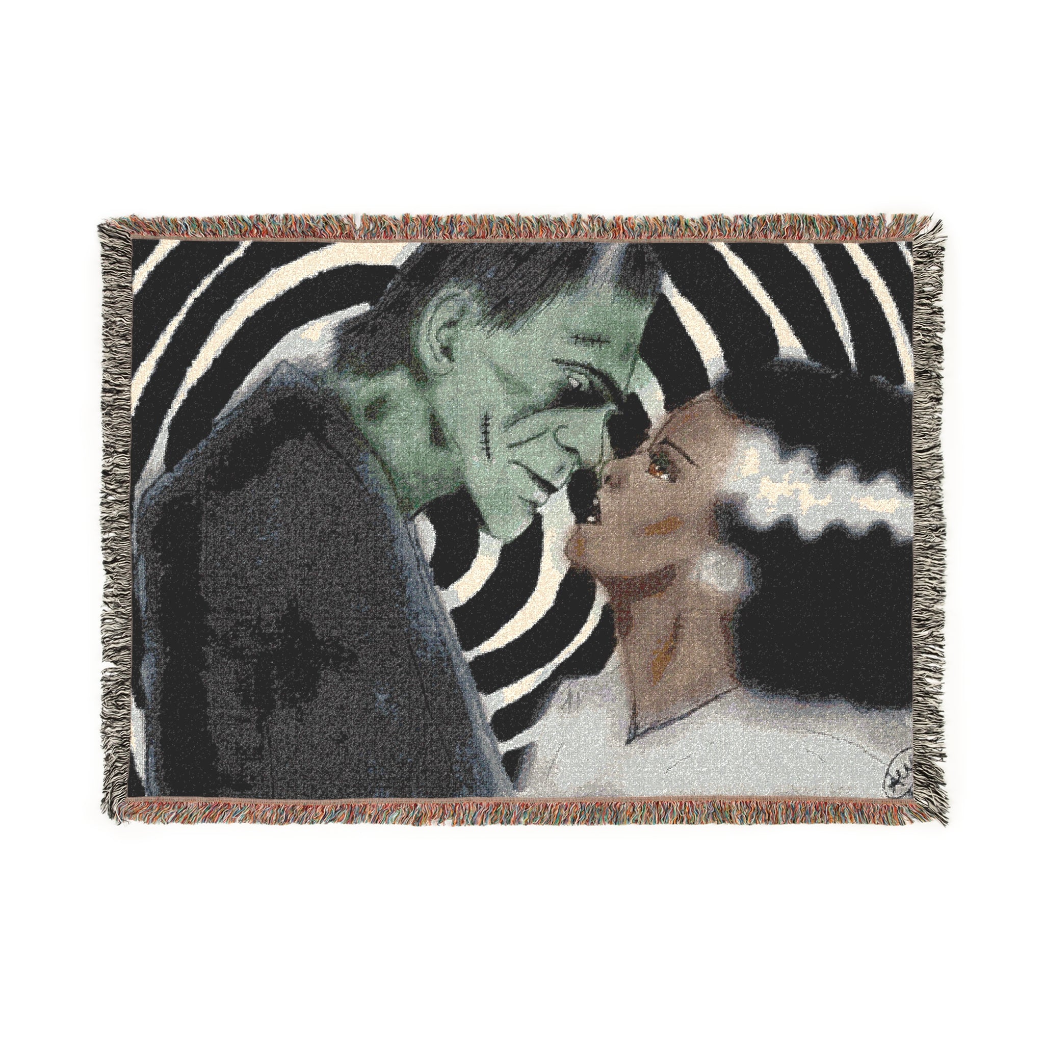 Chic Skull Woven Blanket, Cozy Throw for Halloween, Gothic Home Decor, Unique Gift Idea, Vintage Style Couch Cover