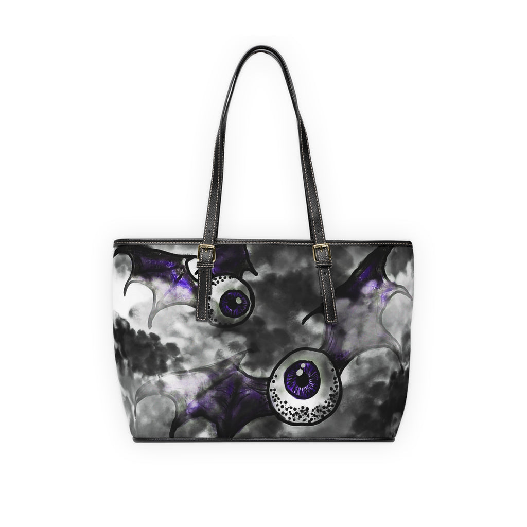 Gothic PU Leather Shoulder Bag, Halloween Handbag, Stylish Tote with Bat Design, Spooky Accessories, Unique Gifts for Her