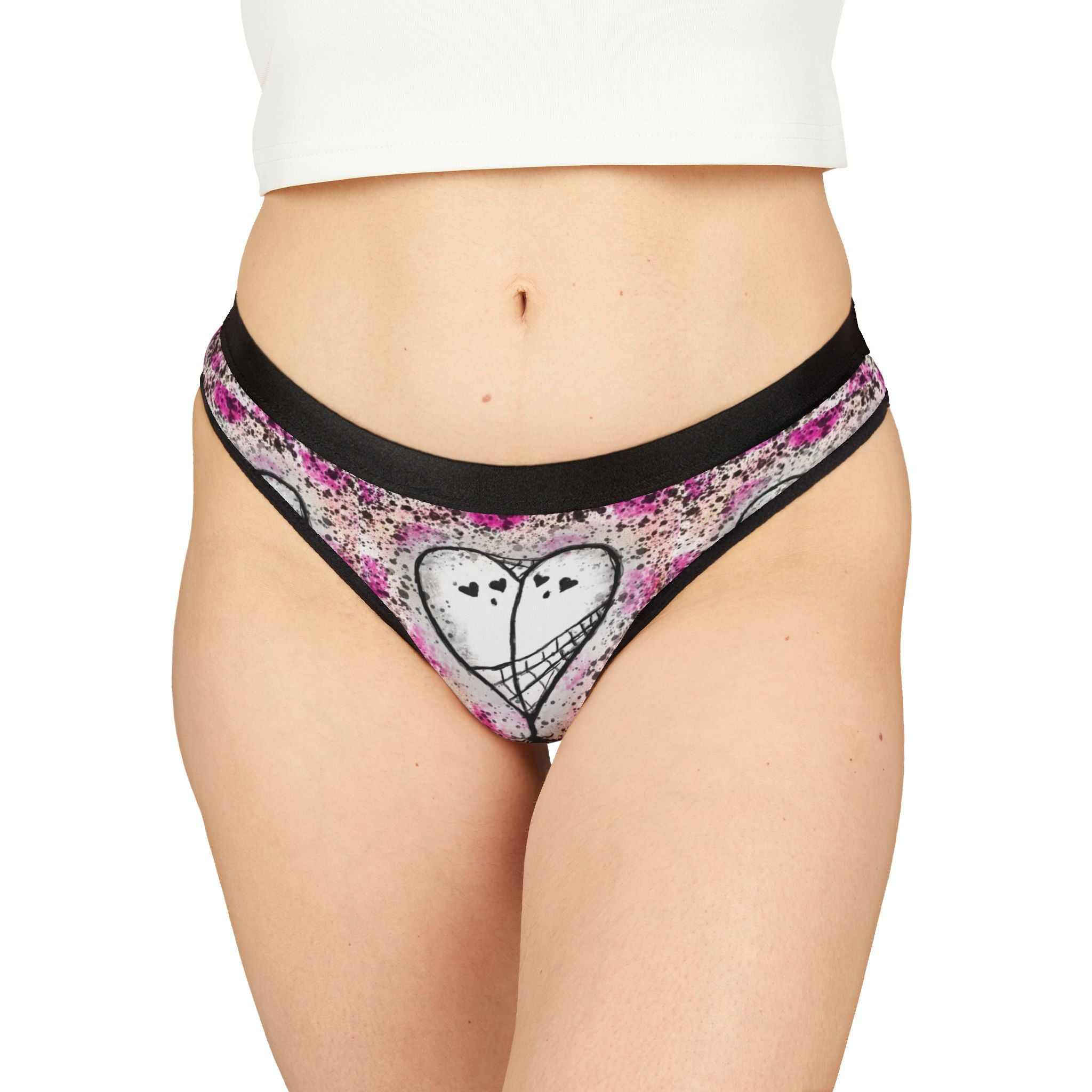 Colorful Women's Thongs, Cute Lingerie, Gift for Her, Valentine's Day, Colorful Underwear, AOP Intimates, Funky Lace