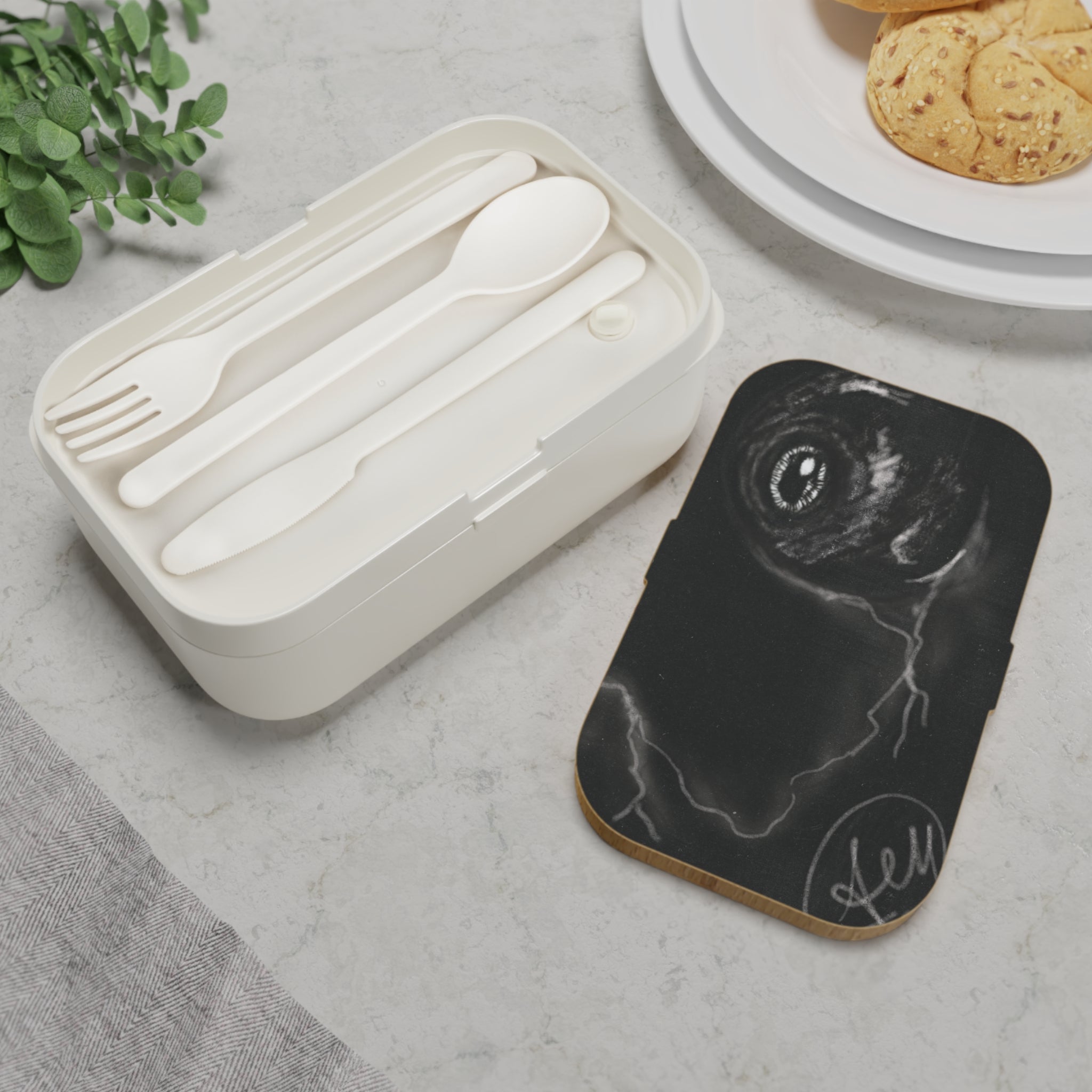 Artistic Bento Lunch Box with Unique Design, Eco-Friendly Lunch Container, Meal Prep Box, School Lunch Gear, Gift for Foodies