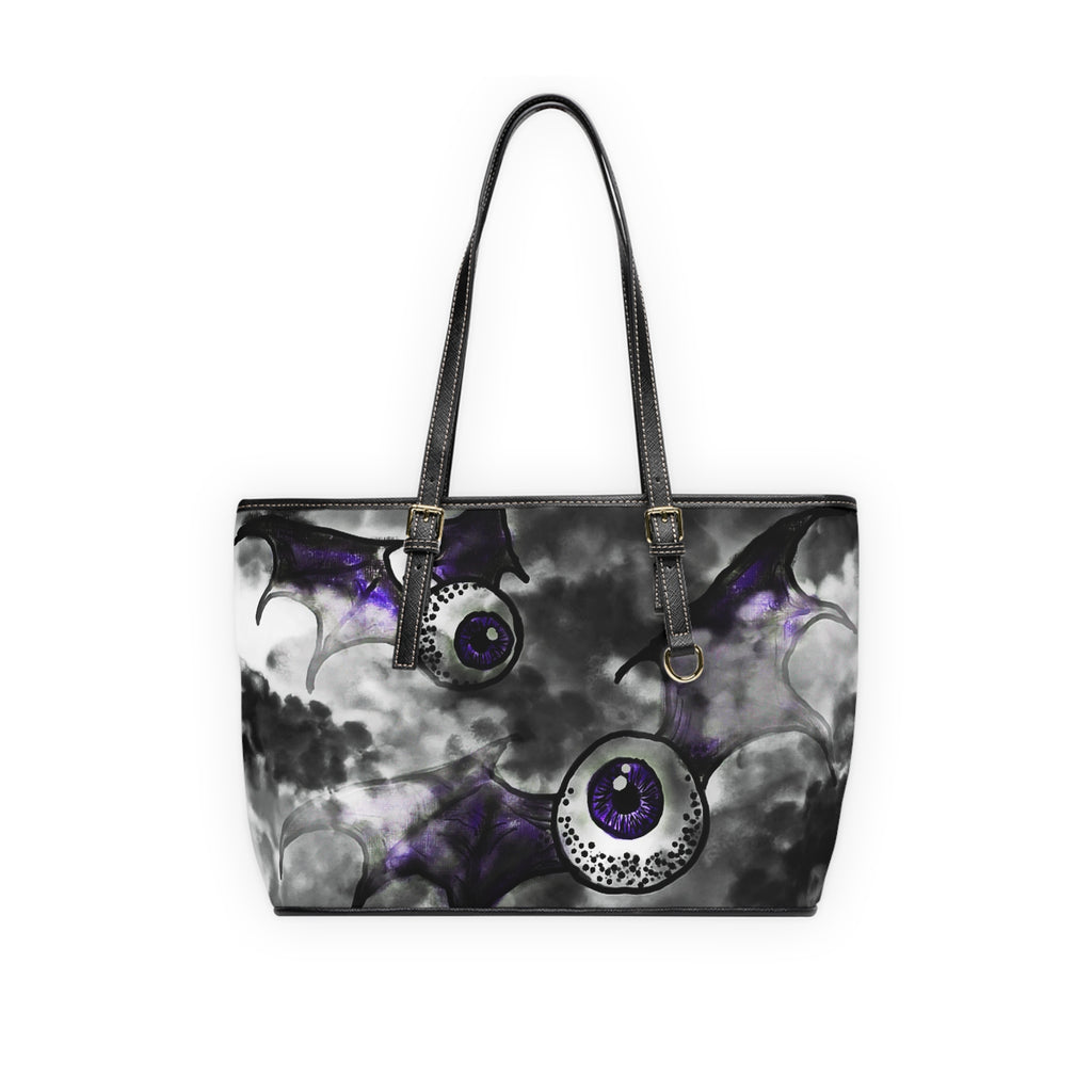 Gothic PU Leather Shoulder Bag, Halloween Handbag, Stylish Tote with Bat Design, Spooky Accessories, Unique Gifts for Her