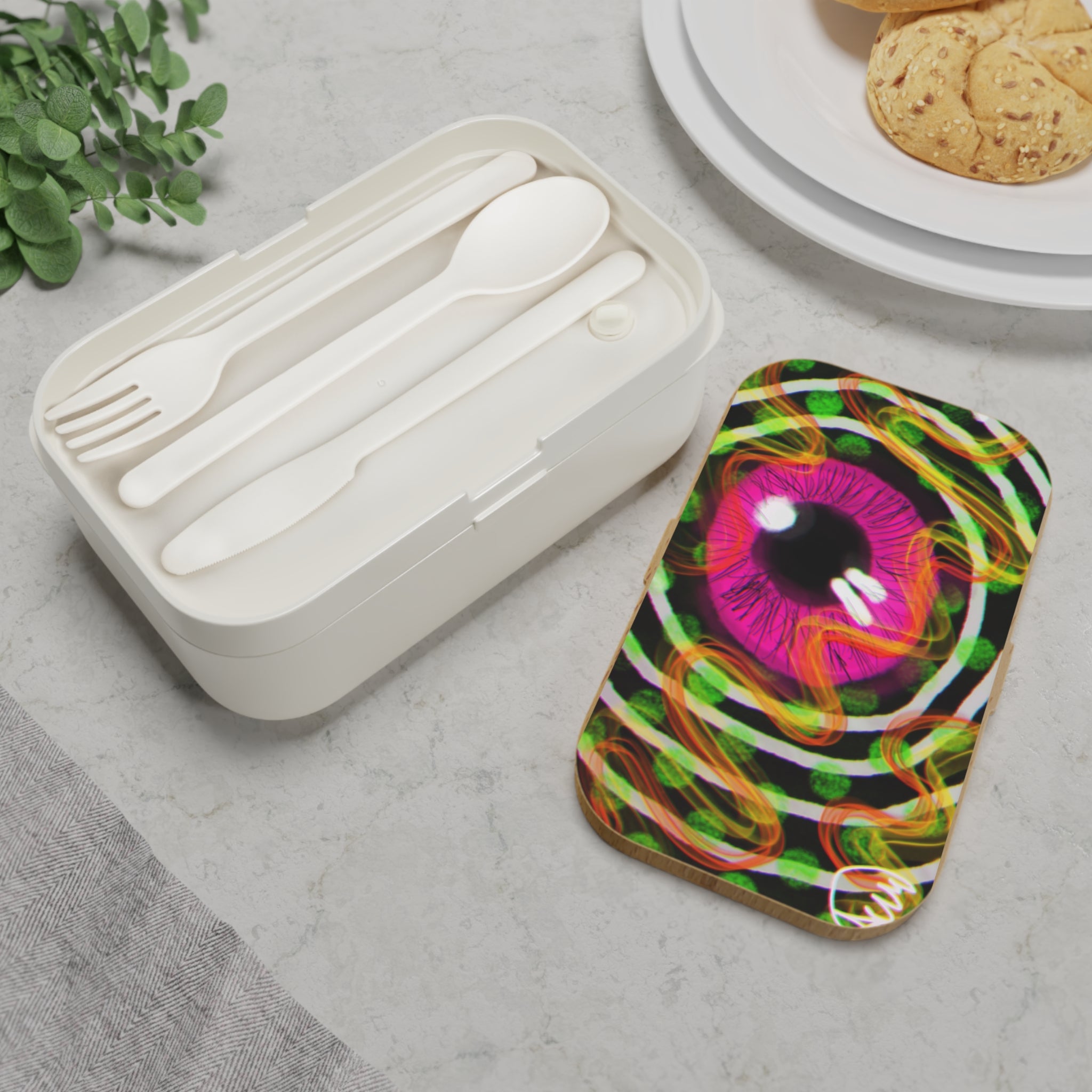 Vibrant Bento Lunch Box with Psychedelic Eye Design, Cute Children's Lunch Container, Eco-Friendly Food Storage, Perfect for School, [...]