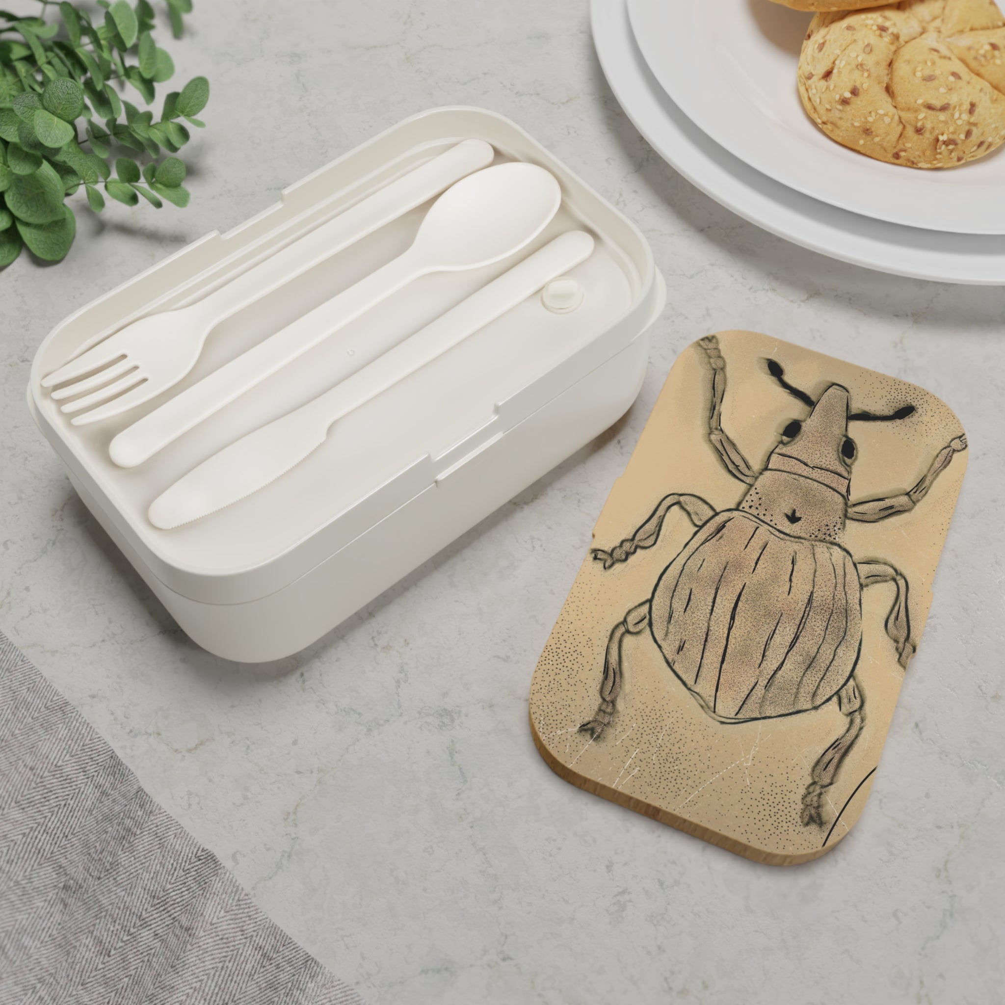Artistic Beetle Bento Lunch Box | Eco-Friendly Meal Prep Container, School Lunch, Unique Gift for Kids & Adults, Insect Lover's Lunchbox