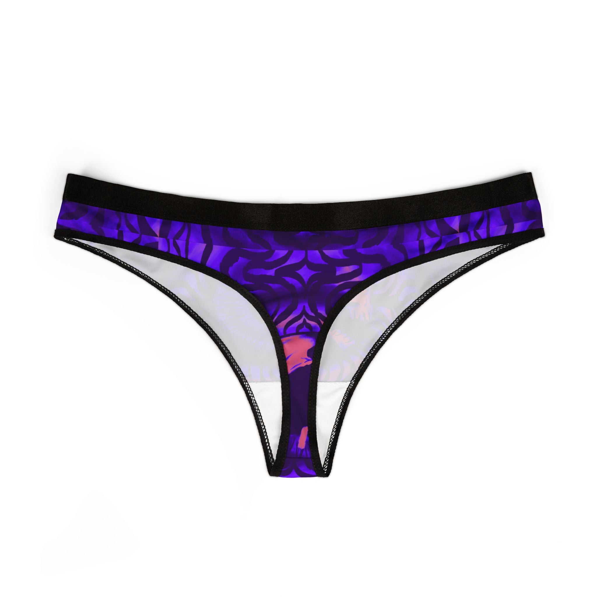 Gothic Skull Women's Thongs - AOP, Unique Lingerie, Purple Intimates, Alternative Fashion, Perfect Gift for Halloween