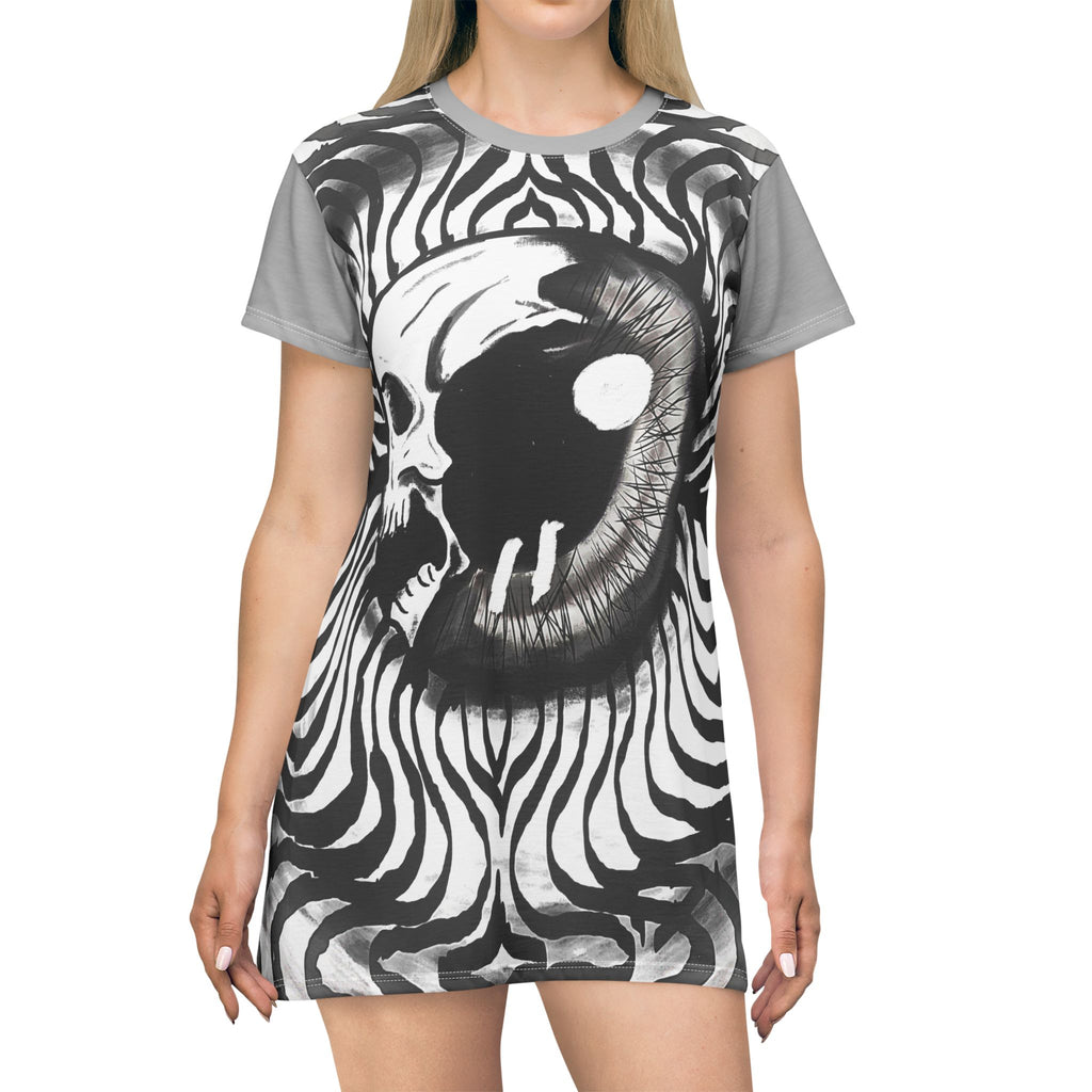 Heartfelt Artistic T-Shirt Dress, Unique Casual Wear, Perfect Gift for Art Lovers, Heart Theme, Everyday Style, Comfortable Fashion