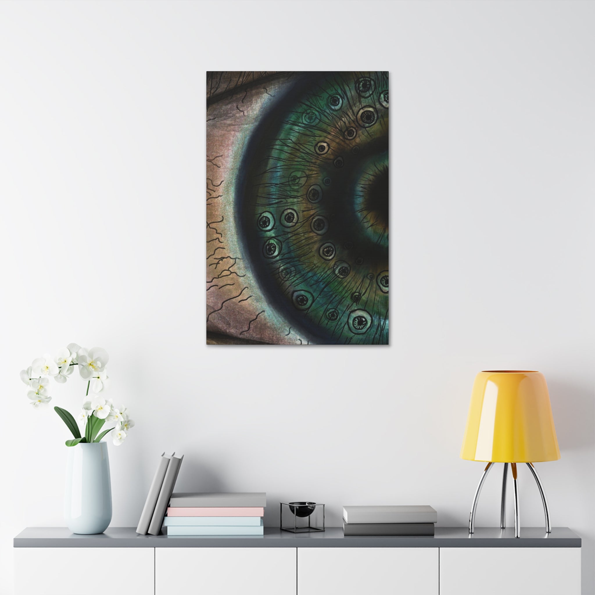 Mystical Eye Canvas Art Print, Eye Shadow Box Wall Decor, Home Aesthetic Artwork, Gift for Art Lovers, Unique Wall Art