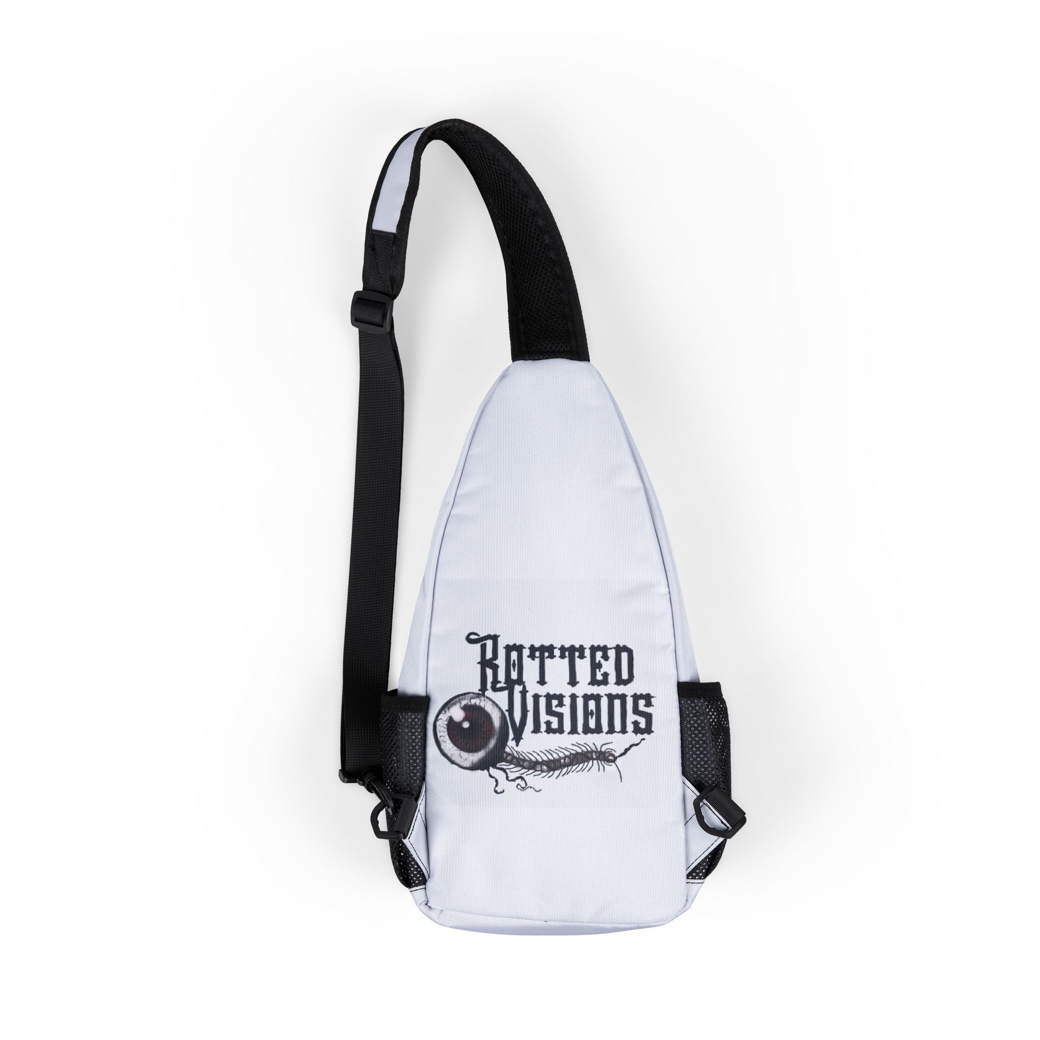 Edgy Chest Bag with Skull Design, Unisex Sling Bag, Rotted Visions Trendy Accessory, Perfect for Festivals, Casual Outings