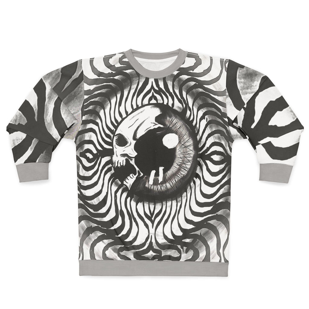 Edgy Skull Graphic Unisex Sweatshirt | Cozy Casual Wear, Trendy Oversized Style, Unique Gift for Halloween, Fall Fashion