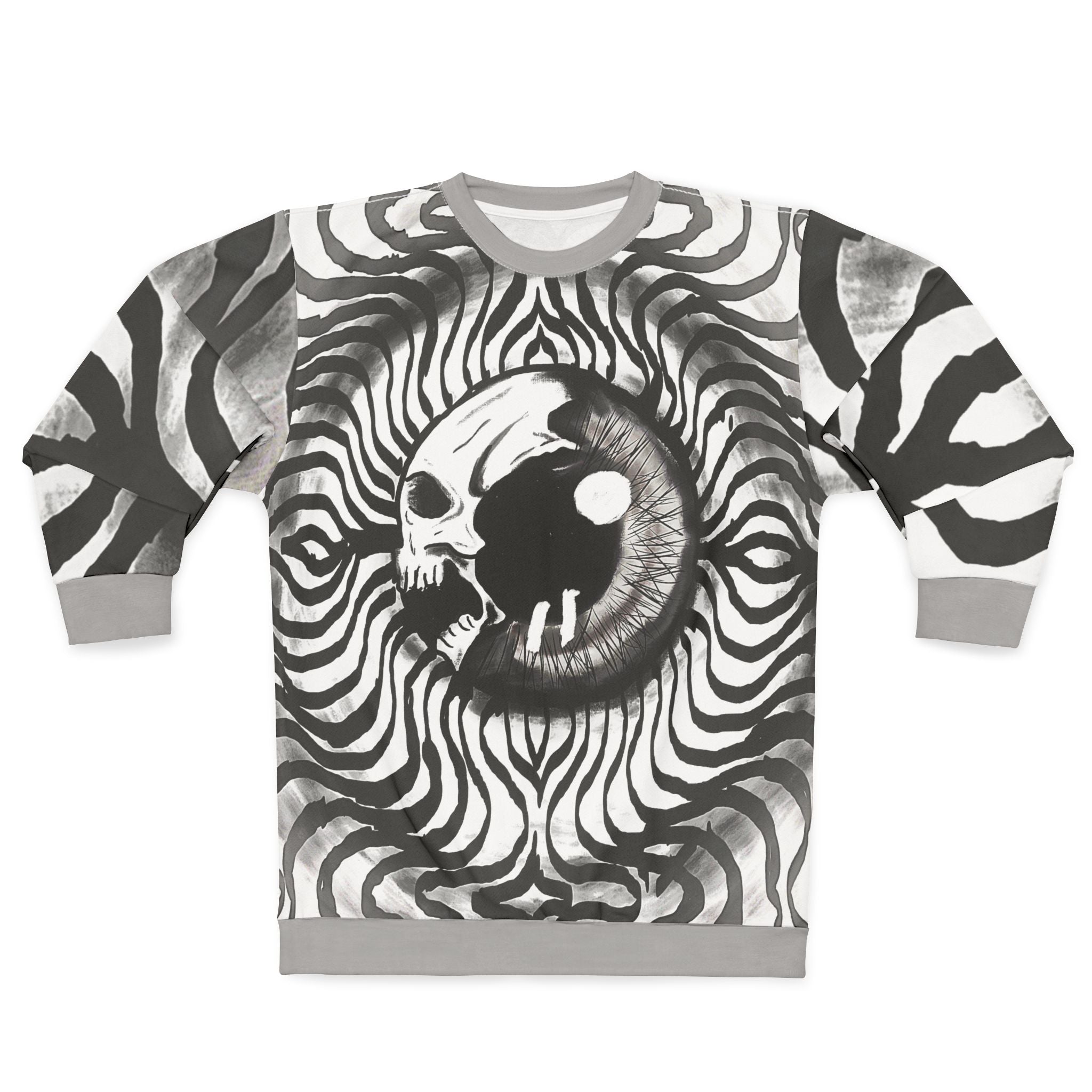 Edgy Skull Graphic Unisex Sweatshirt | Cozy Casual Wear, Trendy Oversized Style, Unique Gift for Halloween, Fall Fashion