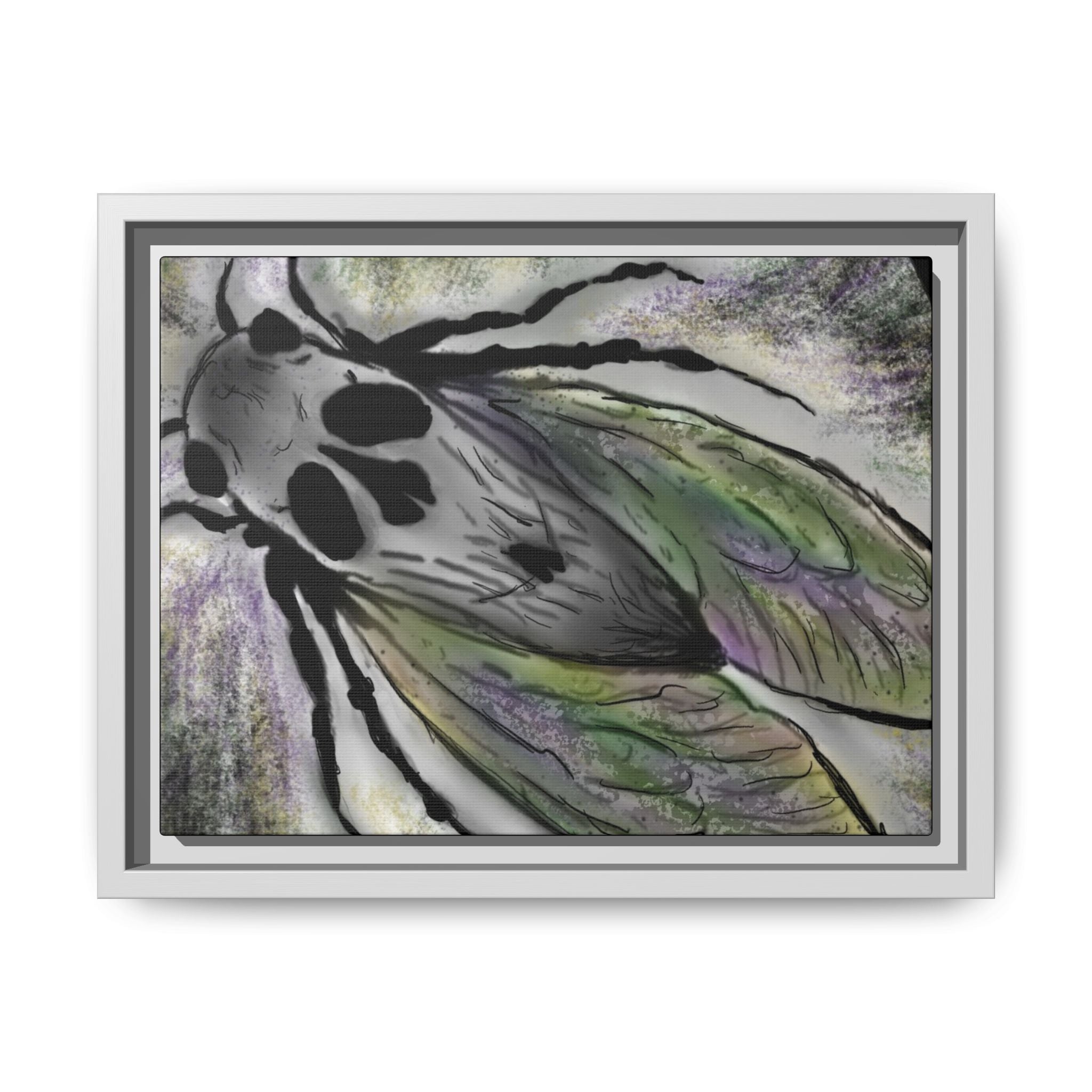 Multi-Color Moth Art Print, Framed Canvas Decor, Wall Art, Home Decor, Nature Lovers Gift, Gallery Wall