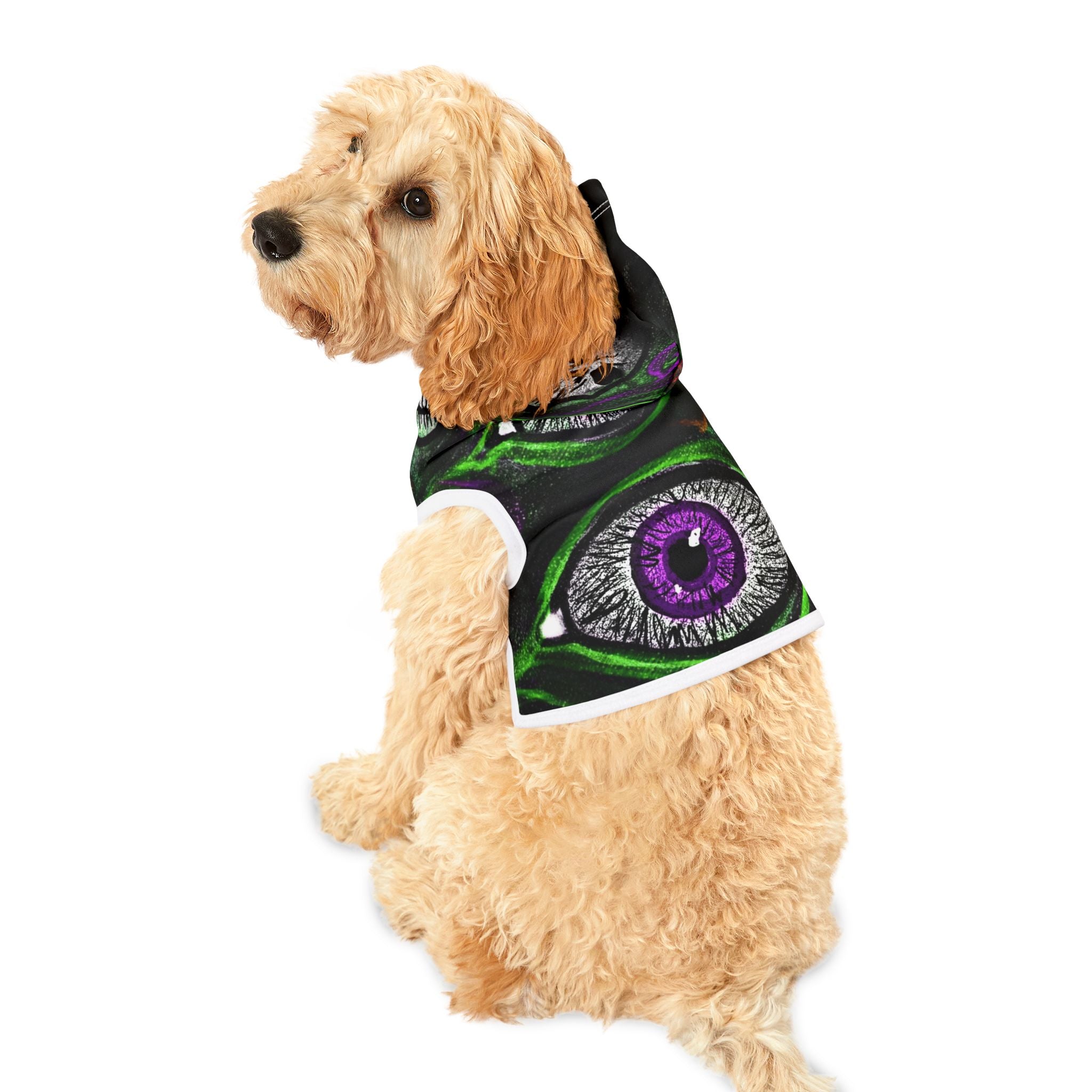 Pet Hoodie with Spooky Eyes Design | Cozy Dog Apparel, Halloween Costume, Stylish Pet Wear, Trendy Dog Outfit, Unique Pet Fashion