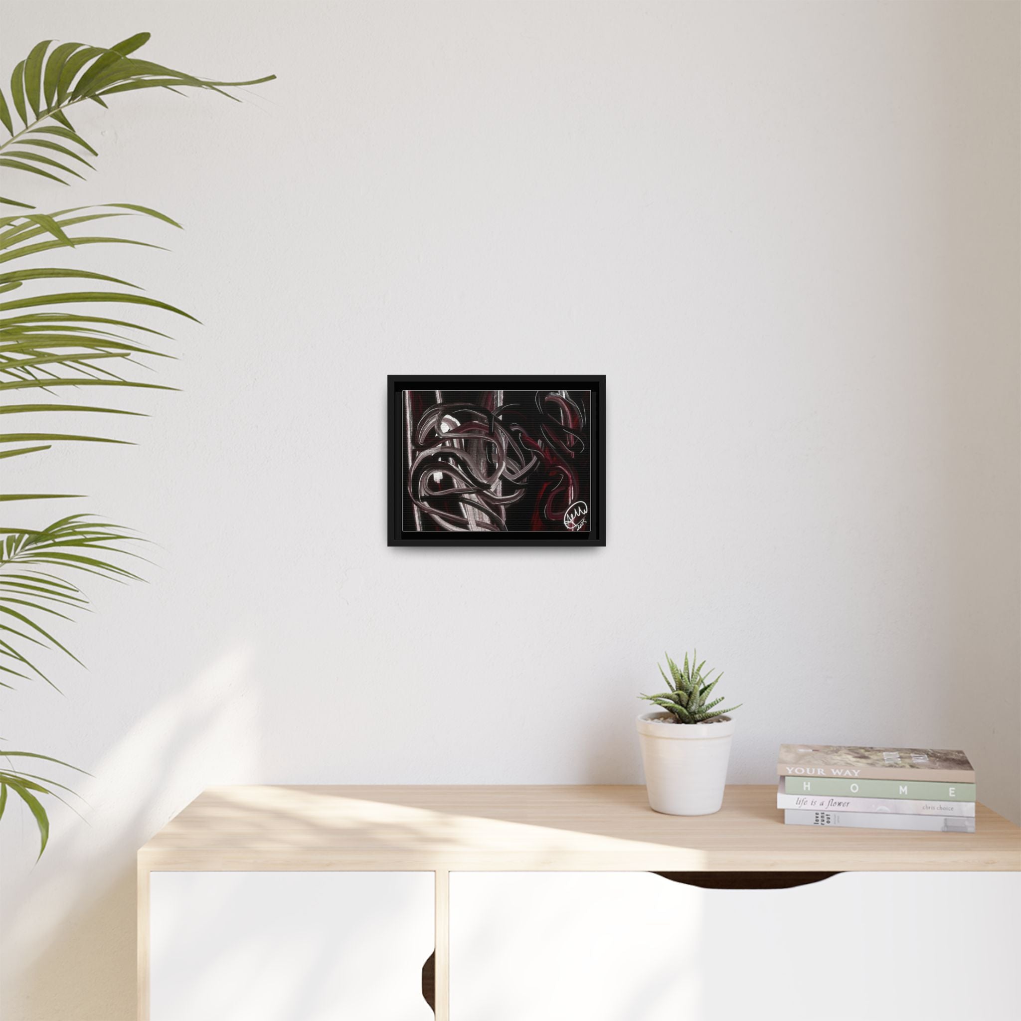 Multi-color Framed Canvas Art, Abstract Wall Decor, Modern Home Accent, Unique Gift for Art Lovers, Stylish Living Room Decor
