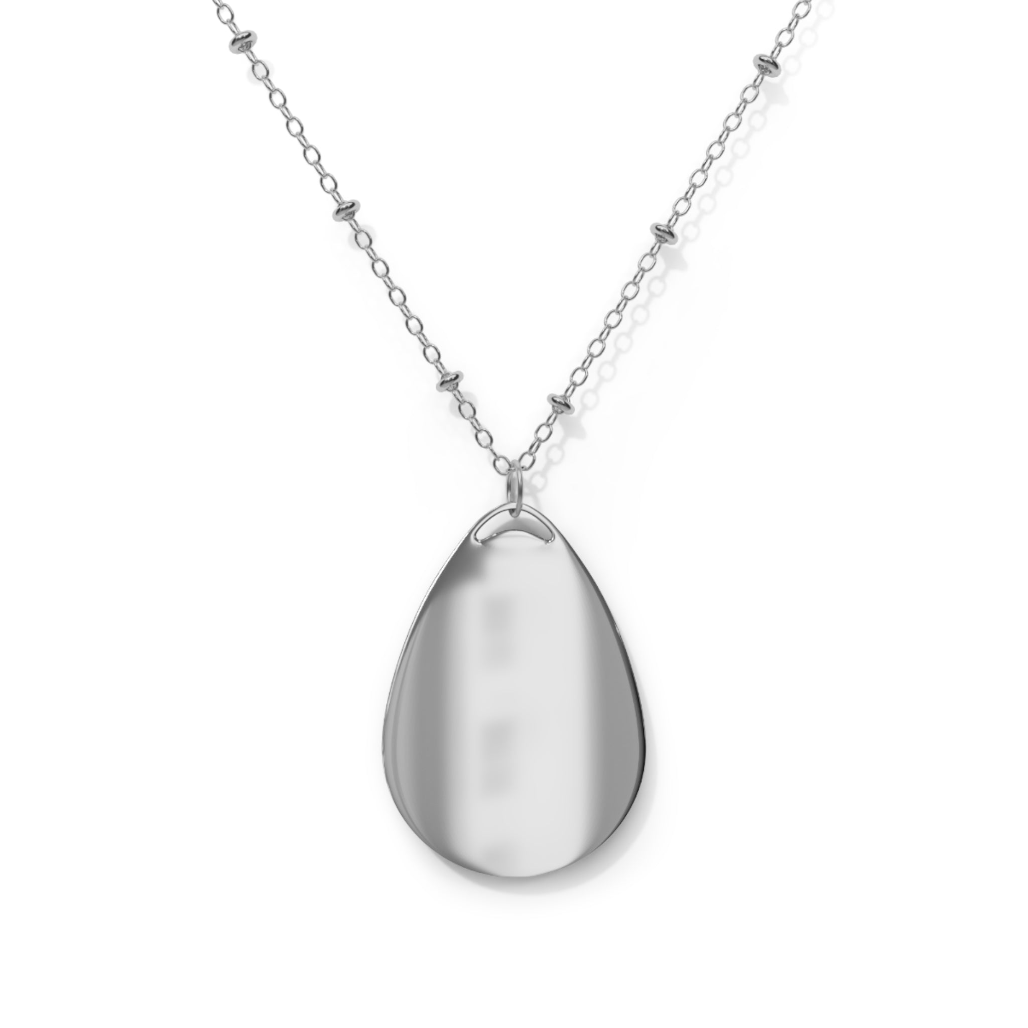 Oval Necklace with Customizable Pendant | Romantic Gift, Personalized Jewelry, Unique Accessories, Anniversary Present, Everyday Wear