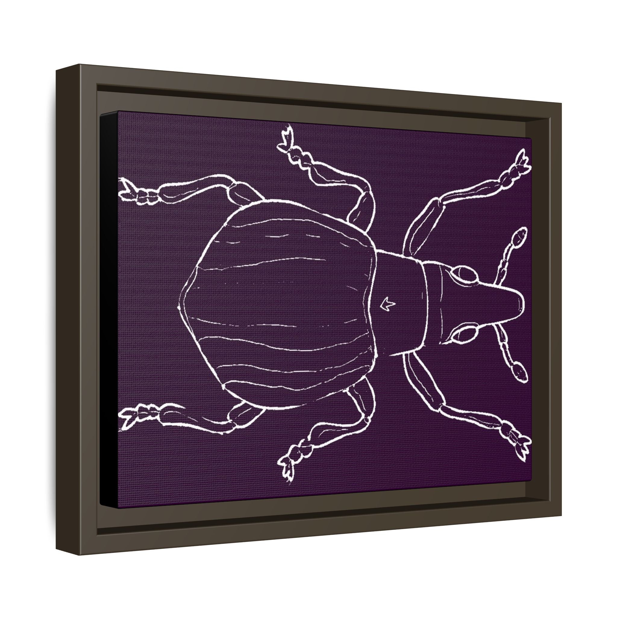 Insect-Inspired Framed Art Print, Unique Home Decor, Beetle Wall Art, Nature Lover Gift, Eco-Friendly Wall Hanging, Purple Insect Design