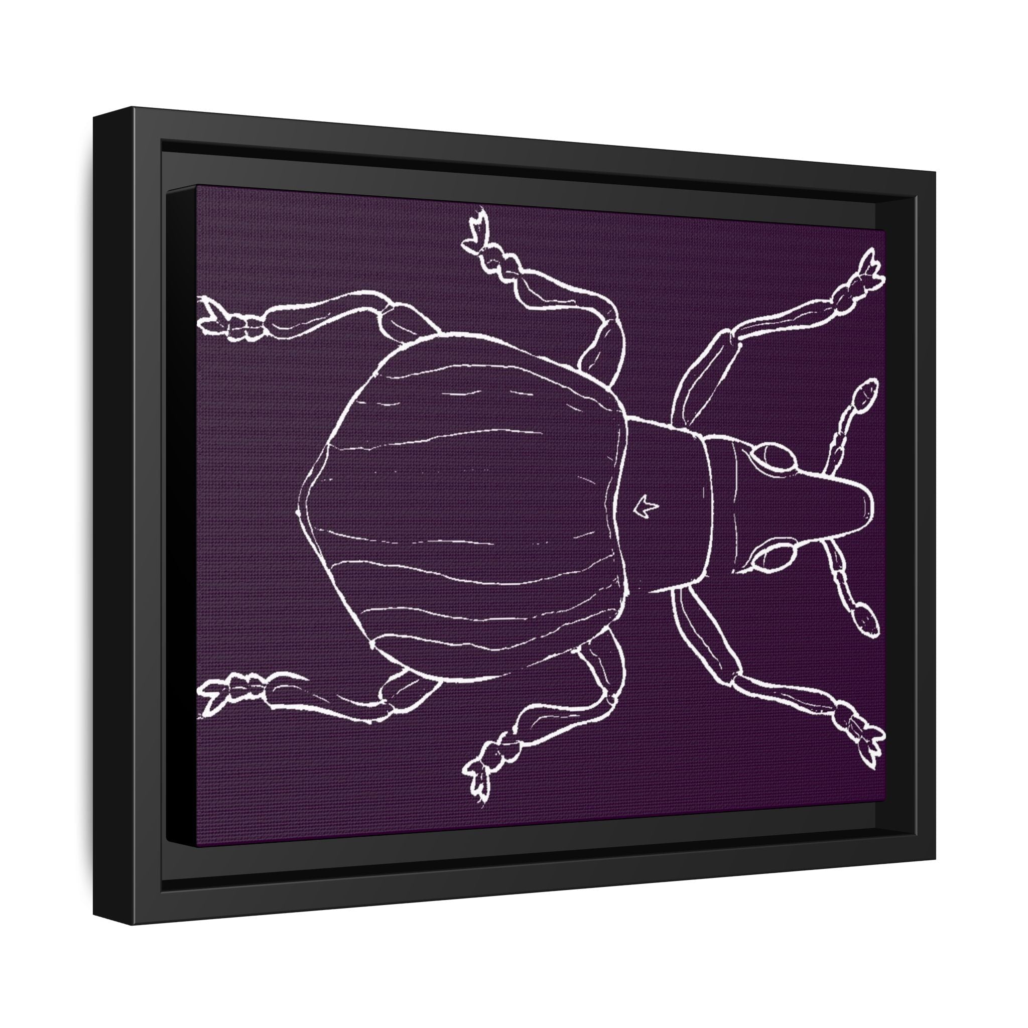 Insect-Inspired Framed Art Print, Unique Home Decor, Beetle Wall Art, Nature Lover Gift, Eco-Friendly Wall Hanging, Purple Insect Design