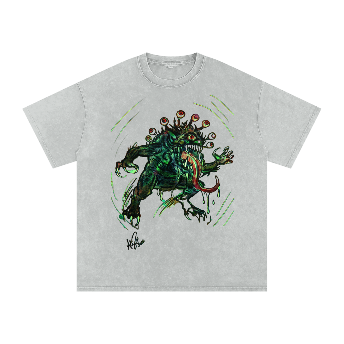 Snow Washed Oversized Cotton T-Shirt