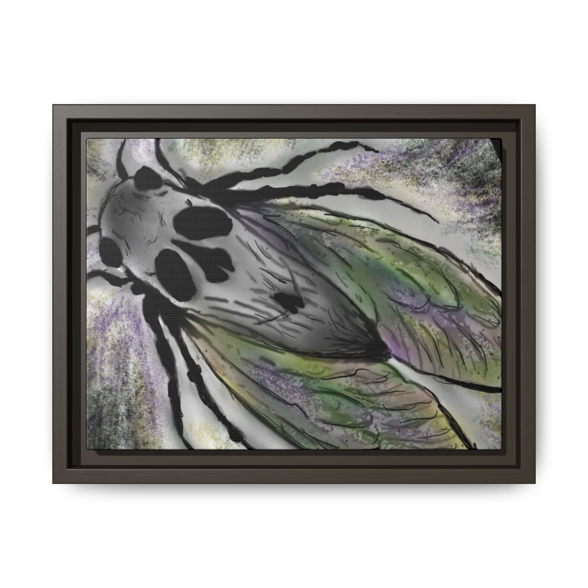 Multi-Color Moth Art Print, Framed Canvas Decor, Wall Art, Home Decor, Nature Lovers Gift, Gallery Wall