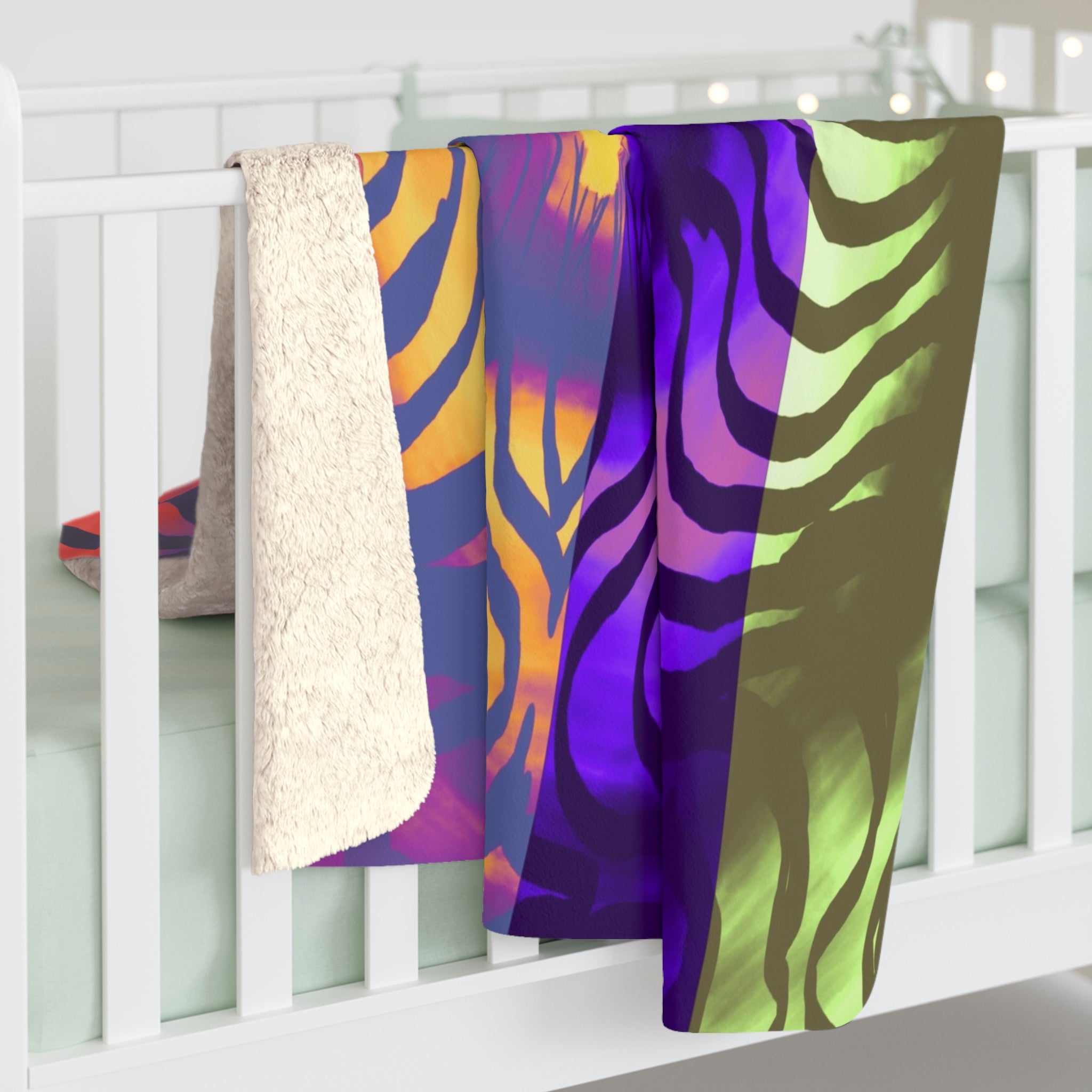 Vibrant Sherpa Fleece Blanket for Cozy Nights, Bohemian Home Decor, Unique Gift for Friends, Soft Bedding Accessory