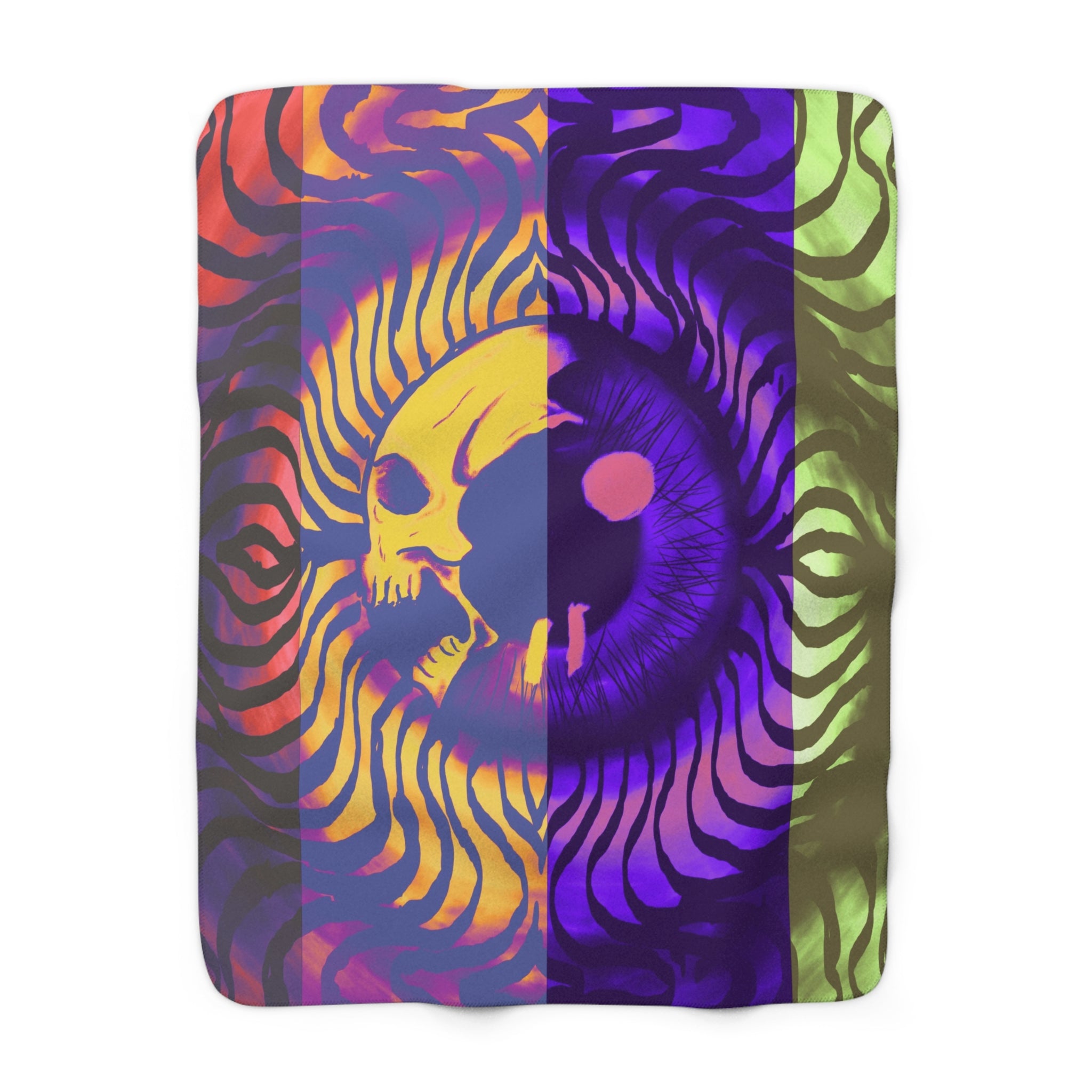 Vibrant Sherpa Fleece Blanket for Cozy Nights, Bohemian Home Decor, Unique Gift for Friends, Soft Bedding Accessory