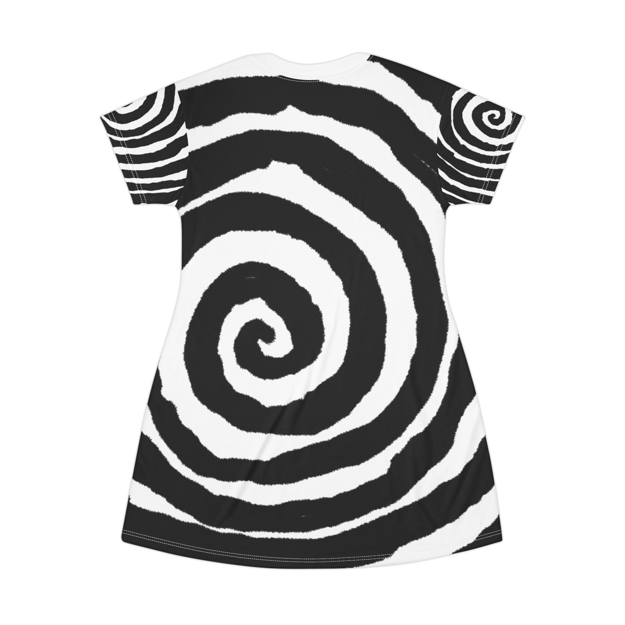 Spooky Romance T-Shirt Dress, Halloween Dress, Unique Graphic Dress, AOP Fashion, Casual Party Outfit