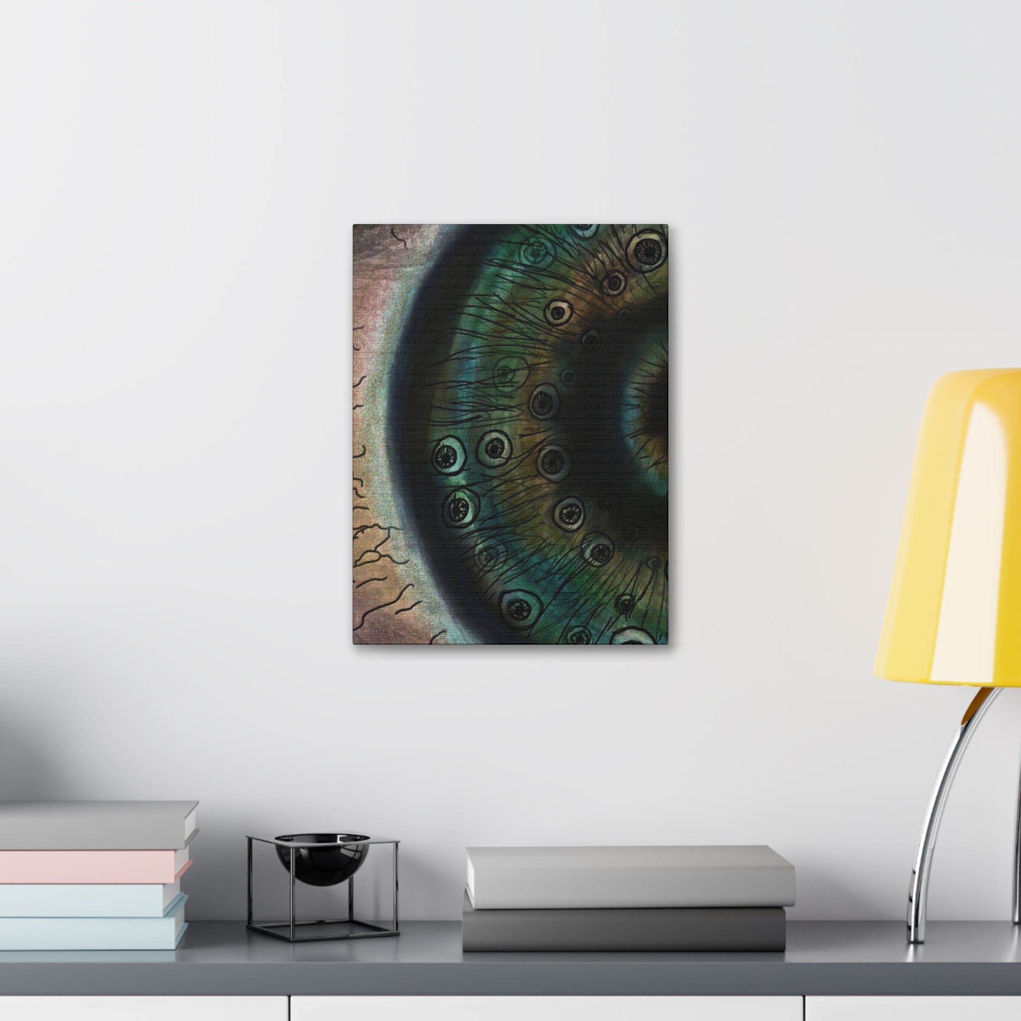 Mystical Eye Canvas Art Print, Eye Shadow Box Wall Decor, Home Aesthetic Artwork, Gift for Art Lovers, Unique Wall Art