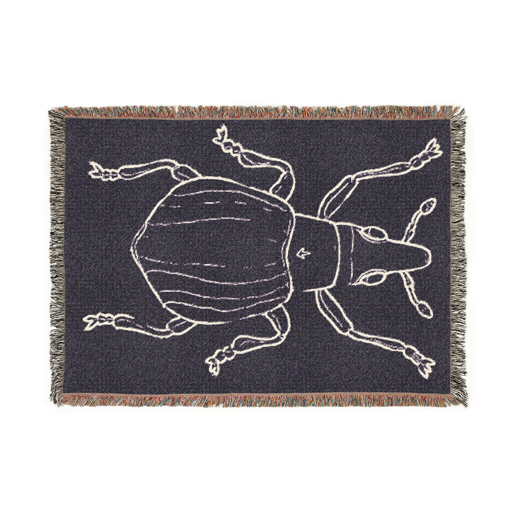 Stylish Beetle Woven Blanket, Cozy Home Decor, Unique Gift for Nature Lovers, Warm Throw Blanket, Indoor/Outdoor Use
