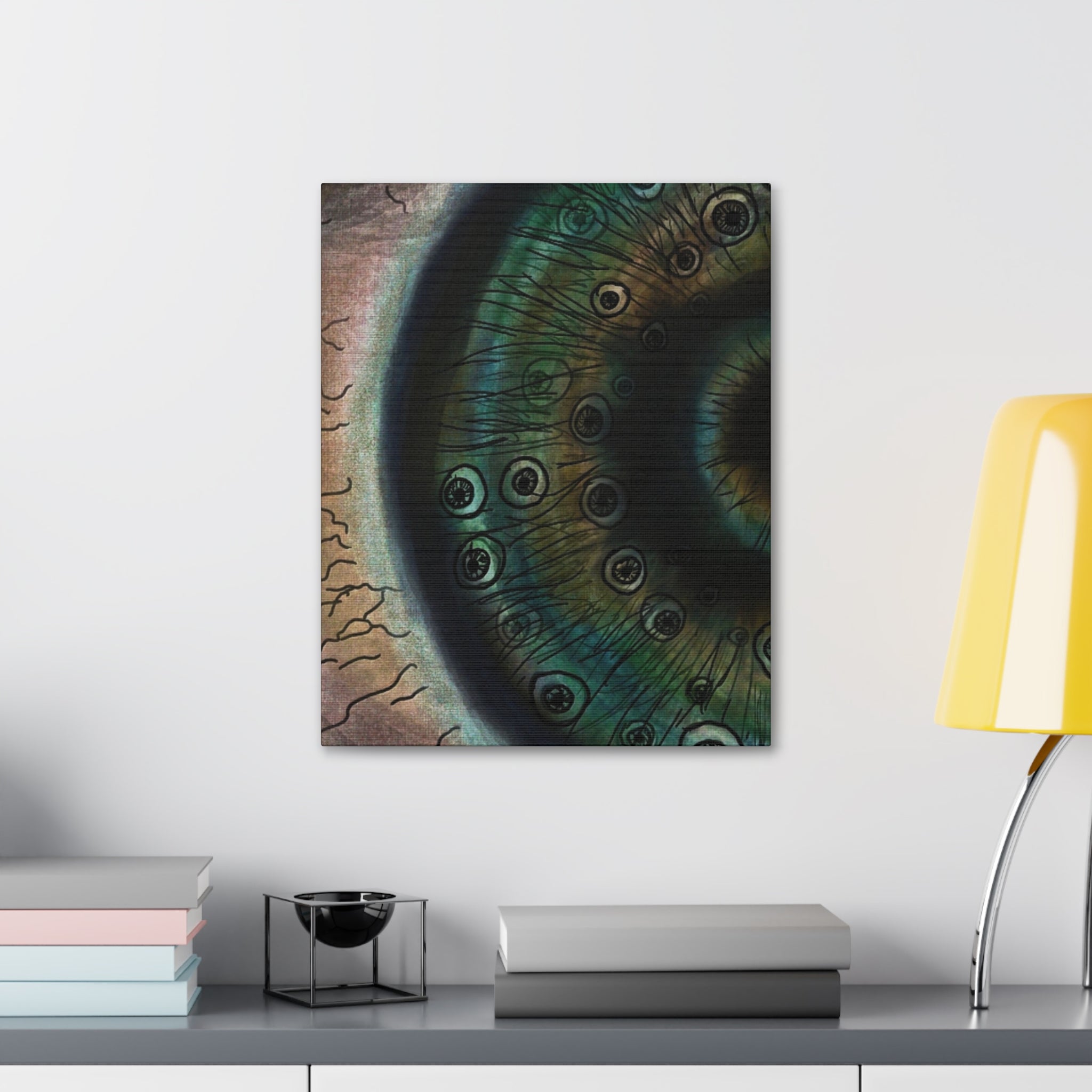 Mystical Eye Canvas Art Print, Eye Shadow Box Wall Decor, Home Aesthetic Artwork, Gift for Art Lovers, Unique Wall Art
