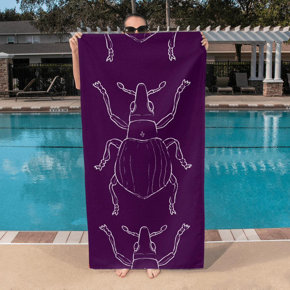 Purple Weevil Bath Towel