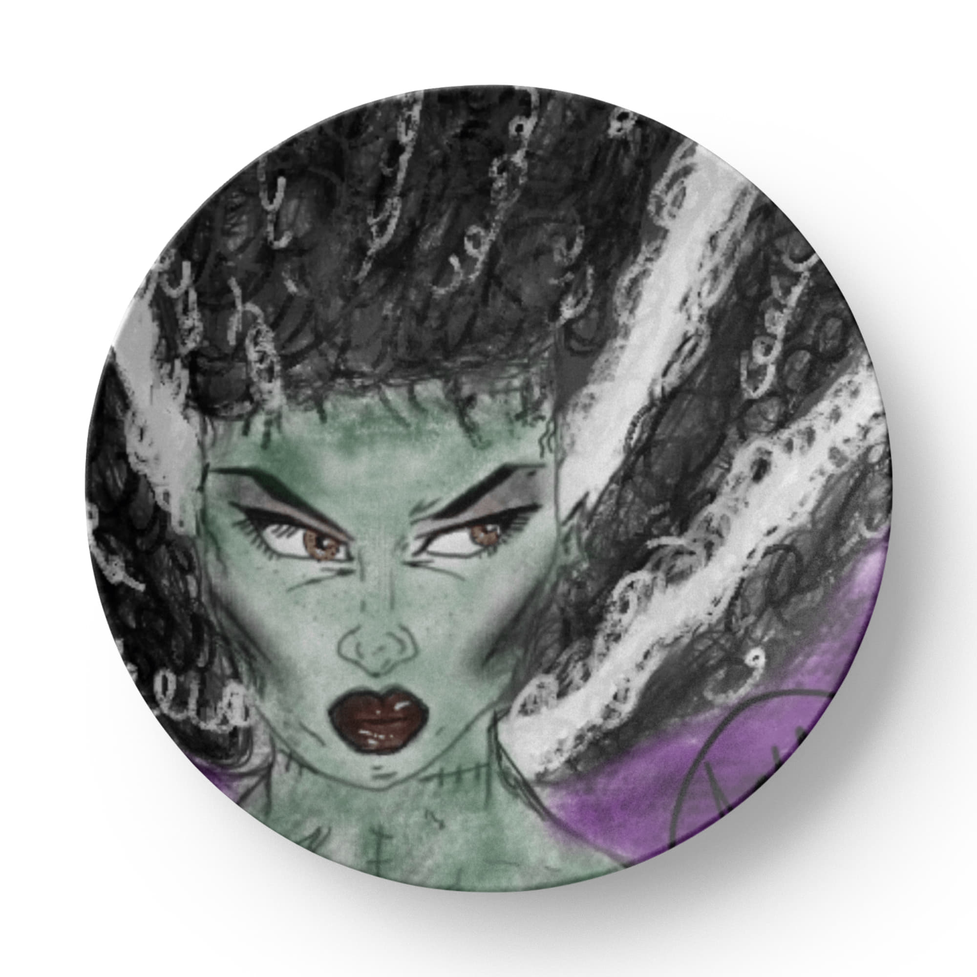 Annoyed Bride of Frankenstein Plate