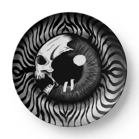 Psychedelic Skull Eye Plate - Black