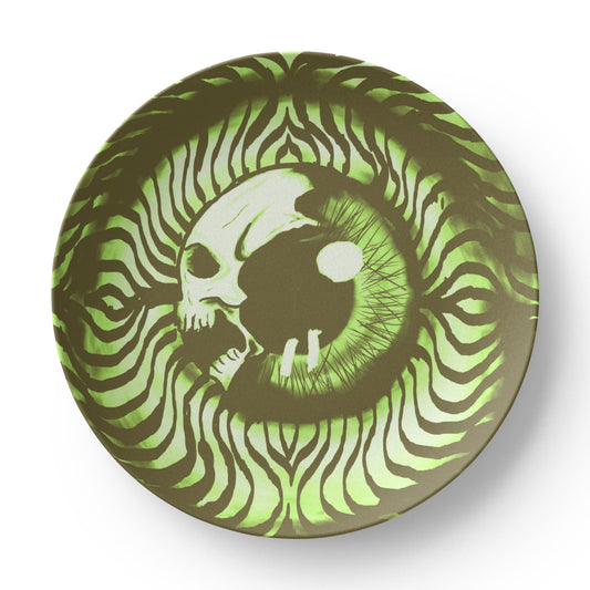 Psychedelic Skull Eye Plate - Green