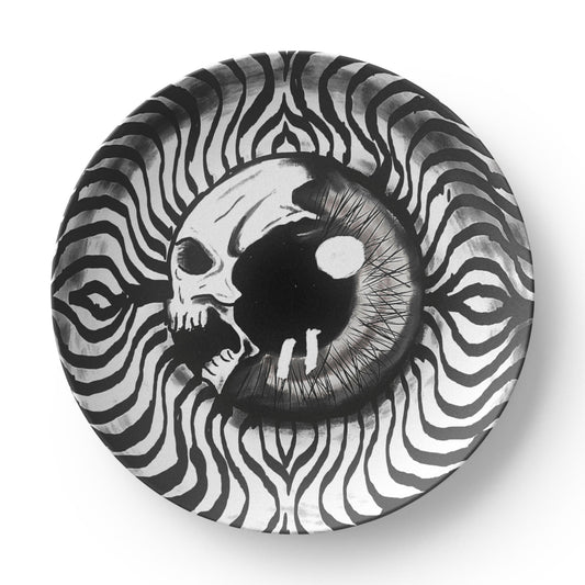 Psychedelic Skull Eye Plate- White