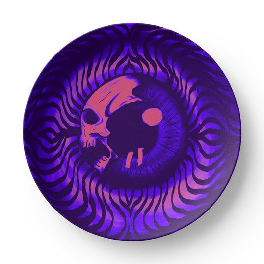 Psychedelic Skull Eye Plate- Purple
