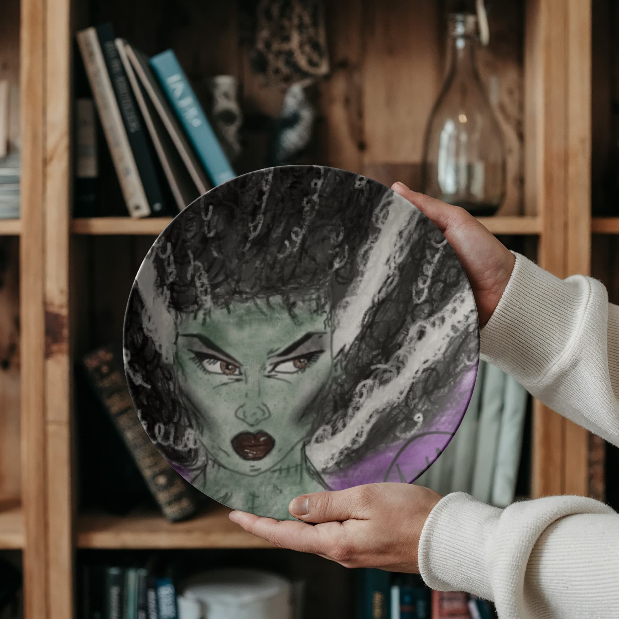 Annoyed Bride of Frankenstein Plate