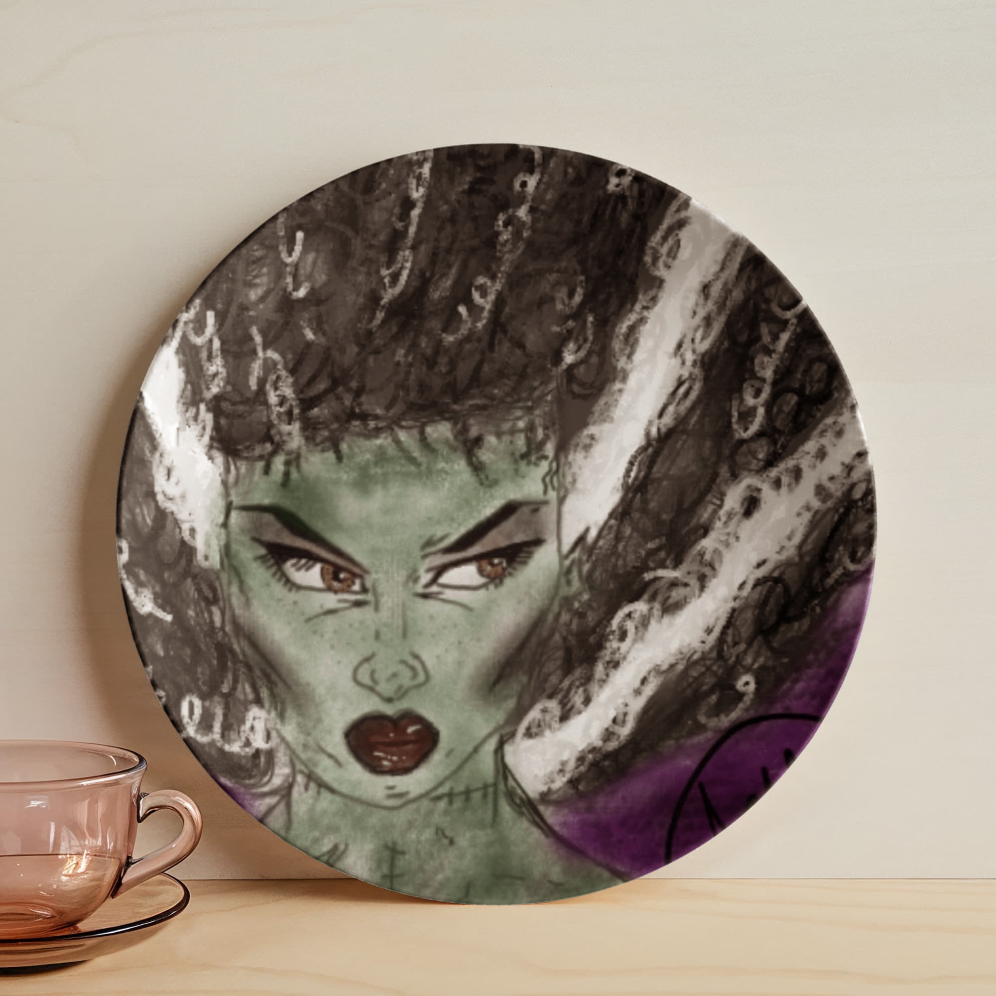 Annoyed Bride of Frankenstein Plate